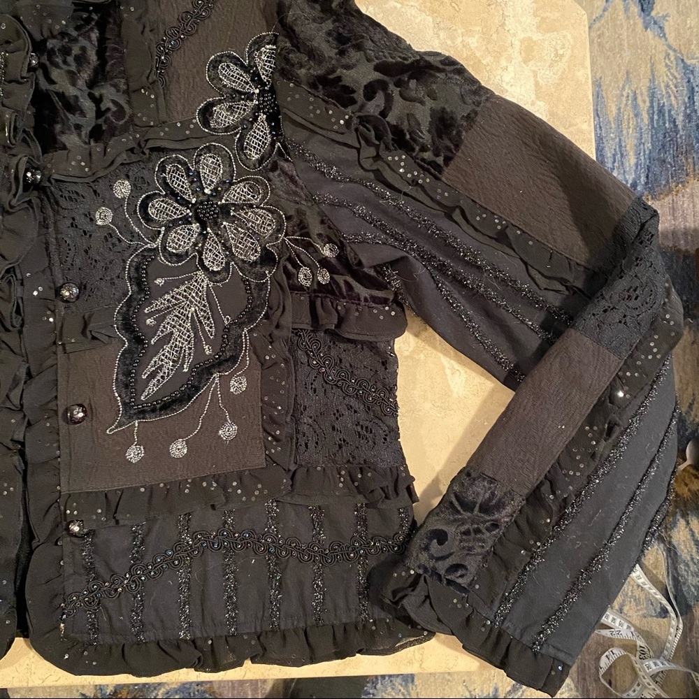 Vintage SANDY STARKMAN patchwork western embellis… - image 4